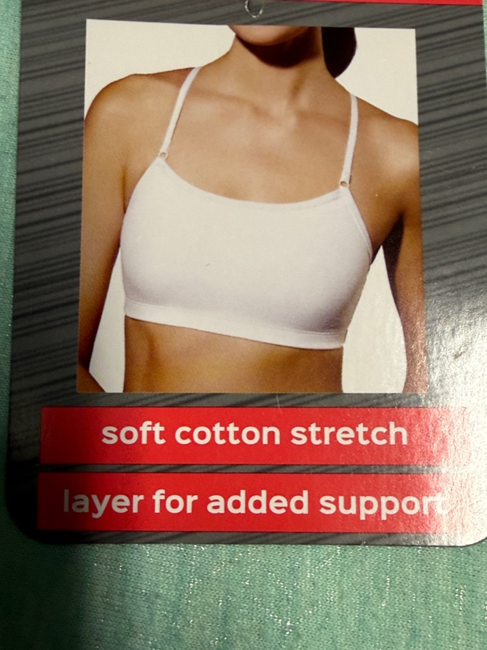 Fruit of the Loom Black Spaghetti Strap Racerback Seamless Bra sz L Cotton NWOT - Picture 5 of 6